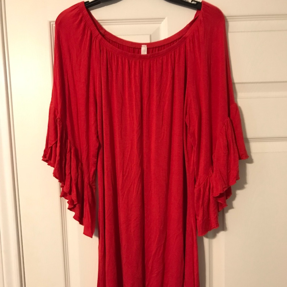 Cute red flowy dress